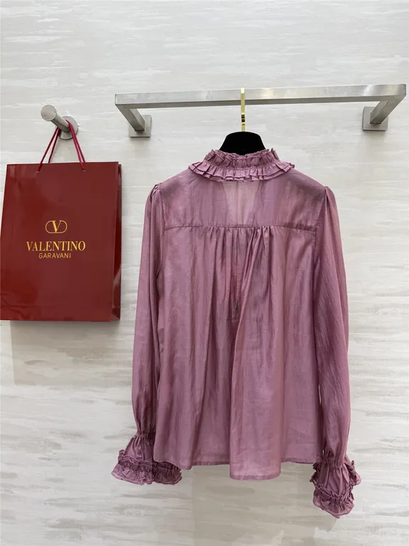 Valentino Purple Tencel Flower Shirt